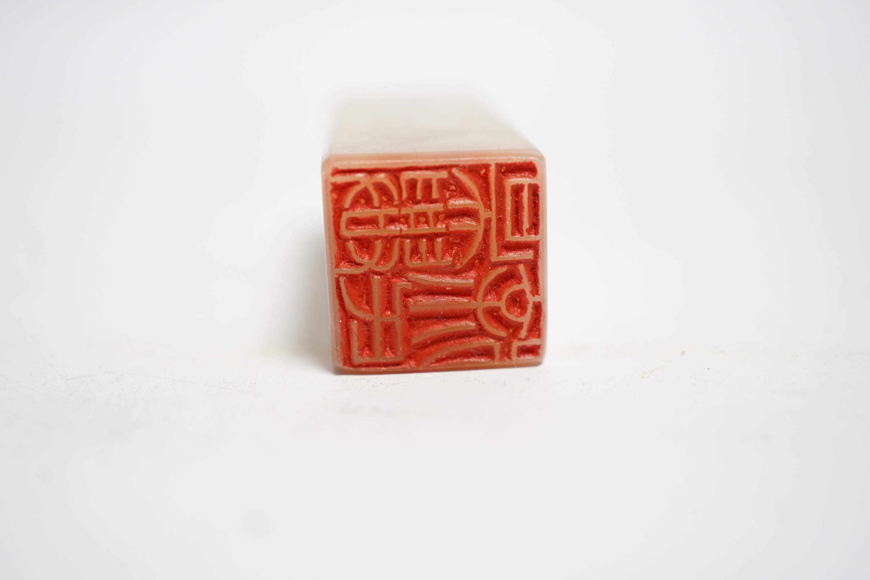 A Chinese soapstone seal, by Chen Julai, dated 1924, made for Wu Xiugliang, 5.5cm